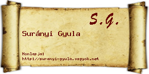 Surányi Gyula névjegykártya
