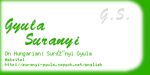 gyula suranyi business card